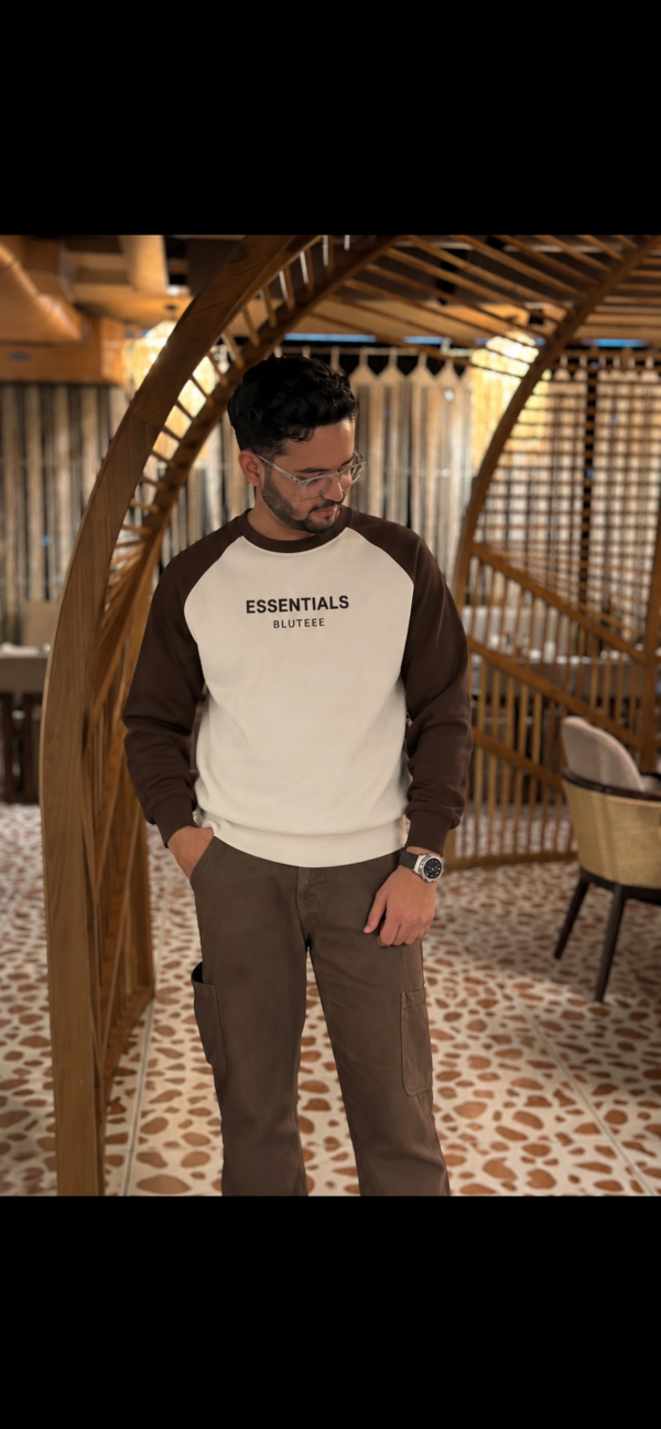 0910401e-5efa-4625-8813-50583ff3fb64 BLUTEEE_essentials Sweatshirt off white X coffee