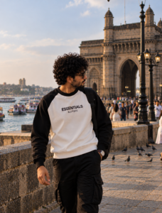 BLUTEEE_essentials Sweatshirt black X off white