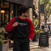 BLUTEEE_essentials Sweatshirt black X red