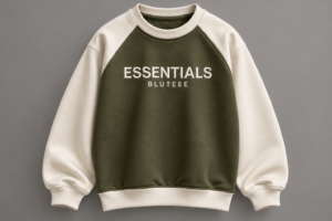 BLUTEEE_essentials Sweatshirt olive X white