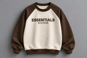 BLUTEEE_essentials Sweatshirt off white X coffee