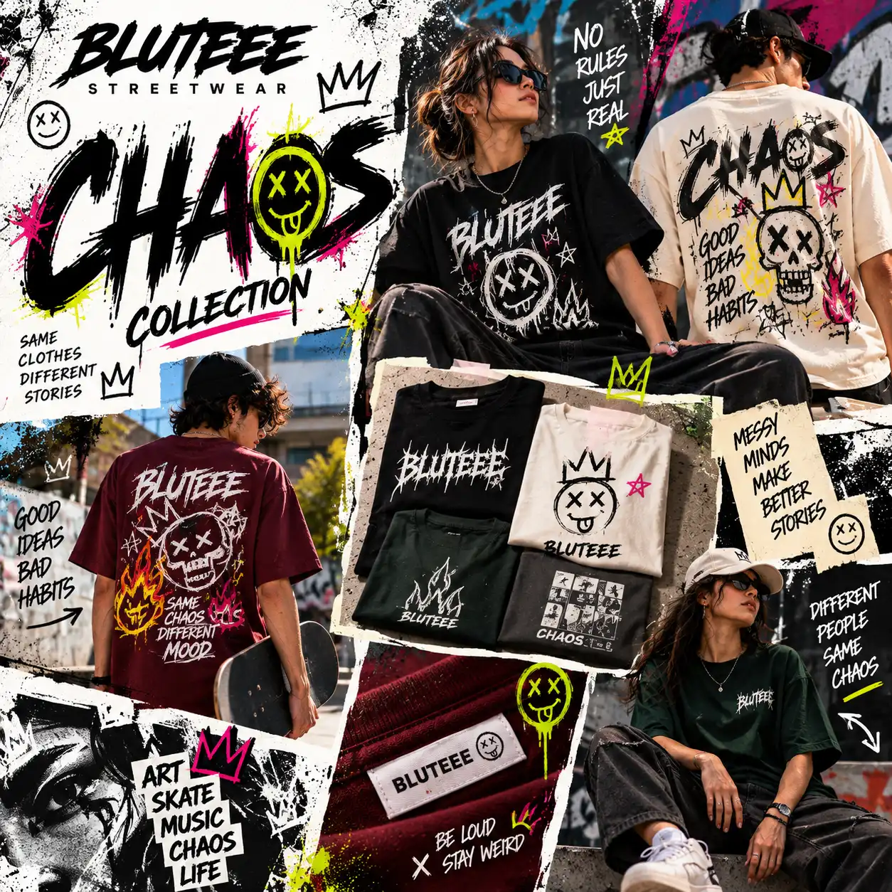 Drop-shoulder NON-chalant TEEE-shirt
